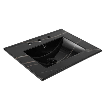 Ancillary 3-Hole 20 in. W x 18.25 in. D Classic Contemporary Rectangular Ceramic Single Sink Basin Vanity Top